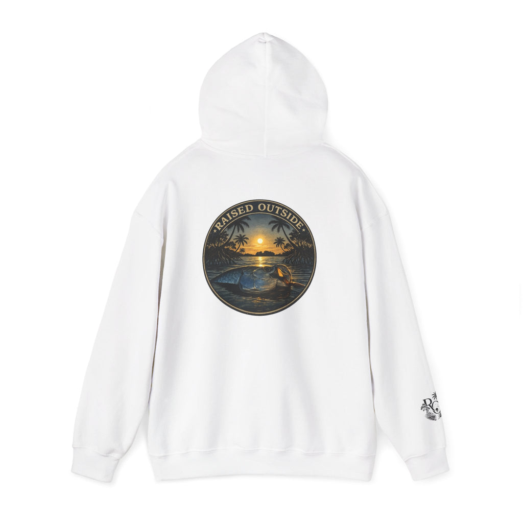 Surf Sunset Hoodie — 'Raise Tide' Beach Graphic Pullover