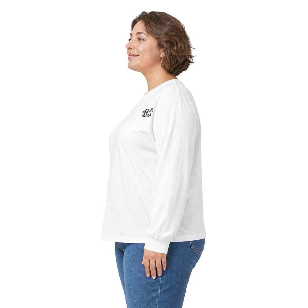 Long Sleeve Tee — "Raised Outside" Sunset Canoe Graphic