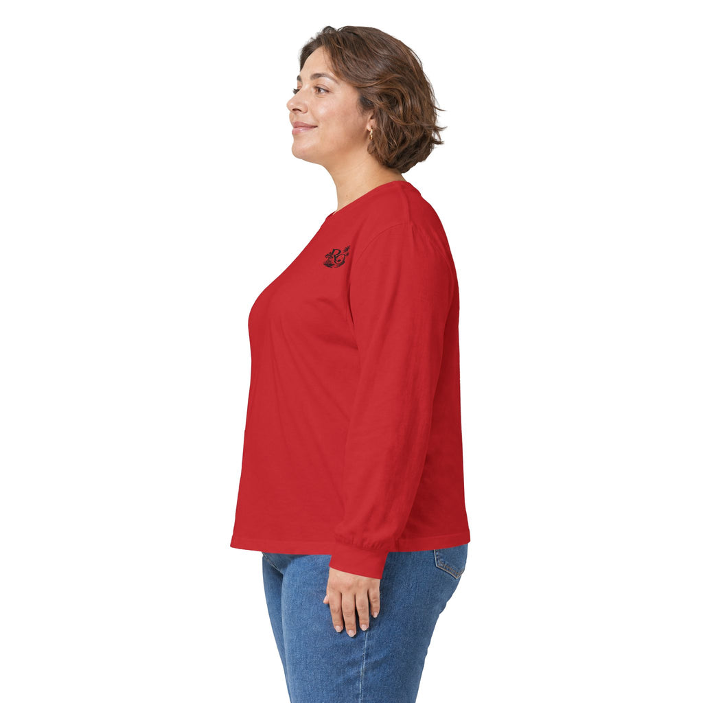 Long Sleeve Tee — "Raised Outside" Sunset Canoe Graphic