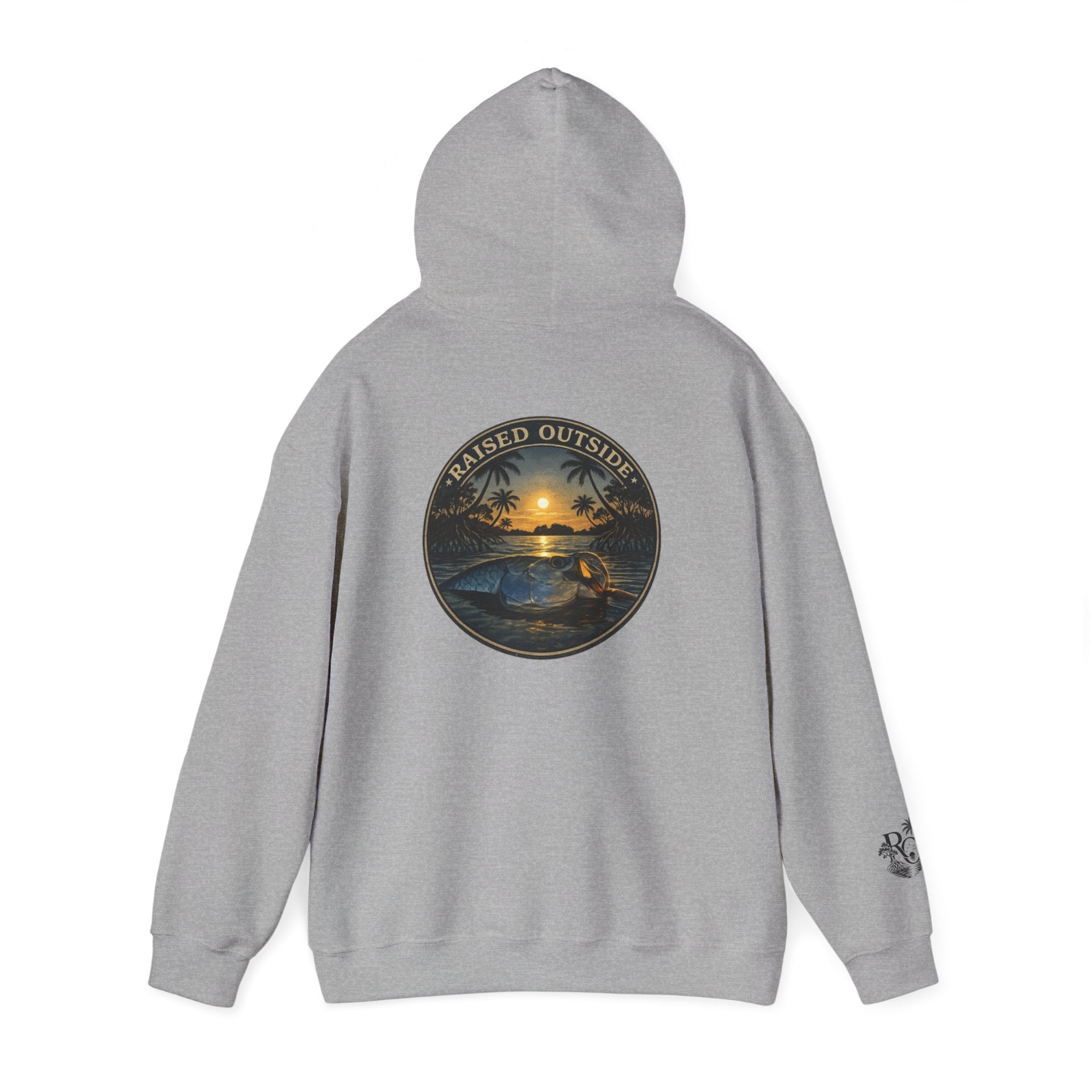 Surf Sunset Hoodie — 'Raise Tide' Beach Graphic Pullover