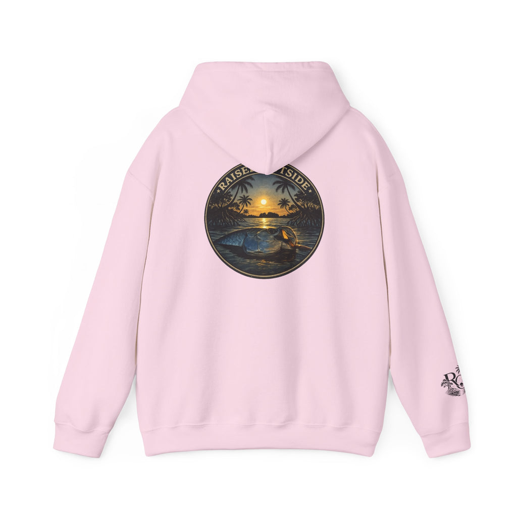 Surf Sunset Hoodie — 'Raise Tide' Beach Graphic Pullover