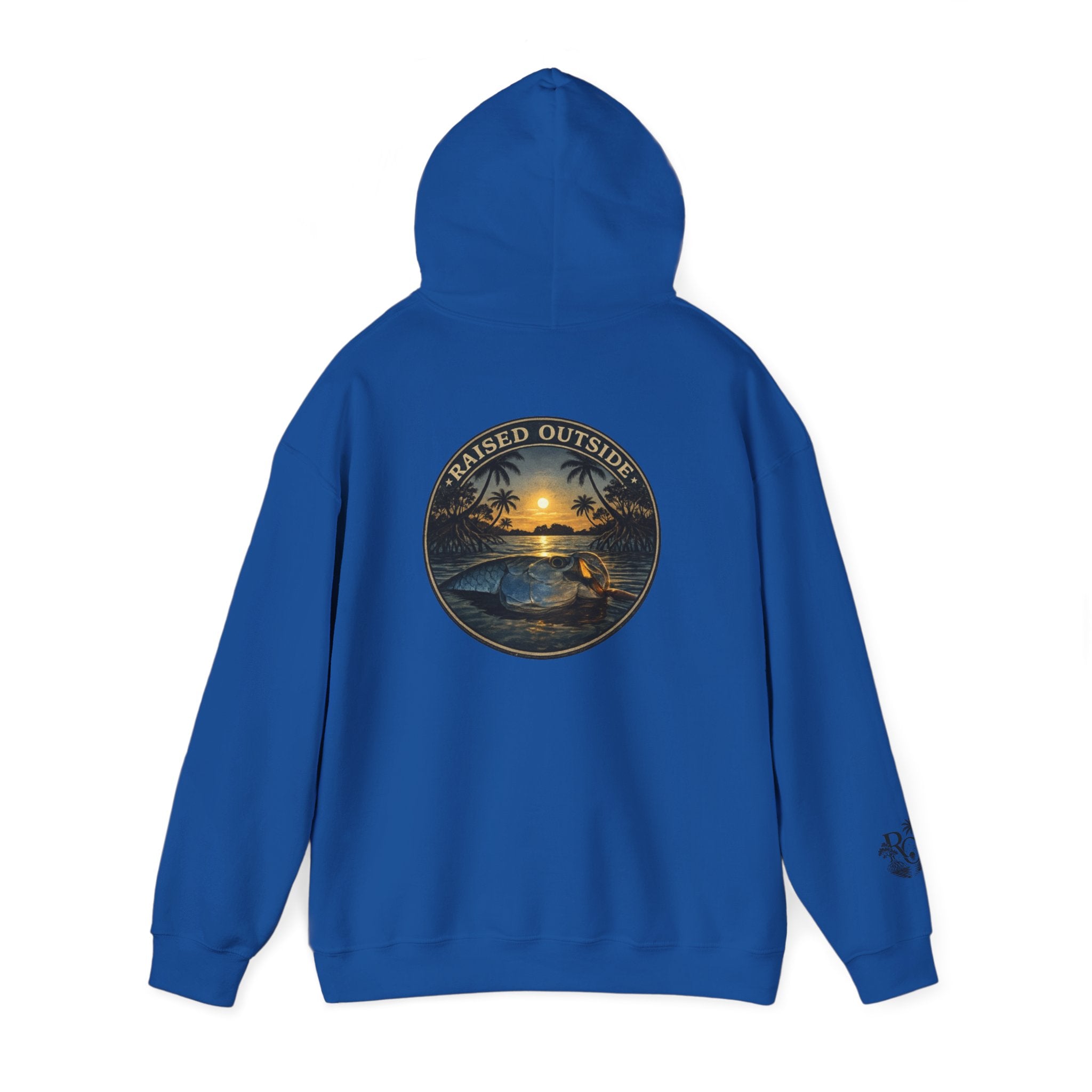 Surf Sunset Hoodie — 'Raise Tide' Beach Graphic Pullover