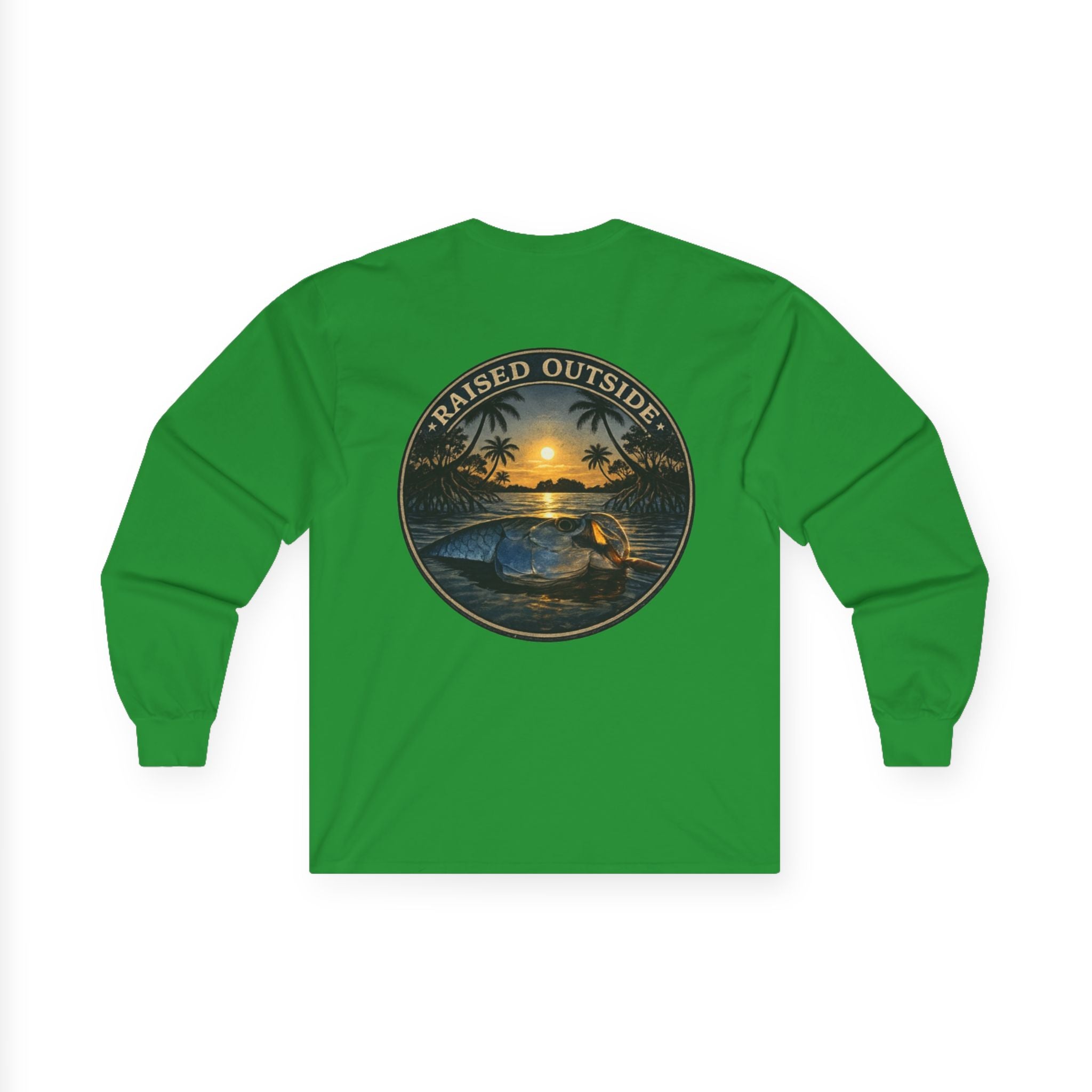 Long Sleeve Tee — "Raised Outside" Sunset Canoe Graphic